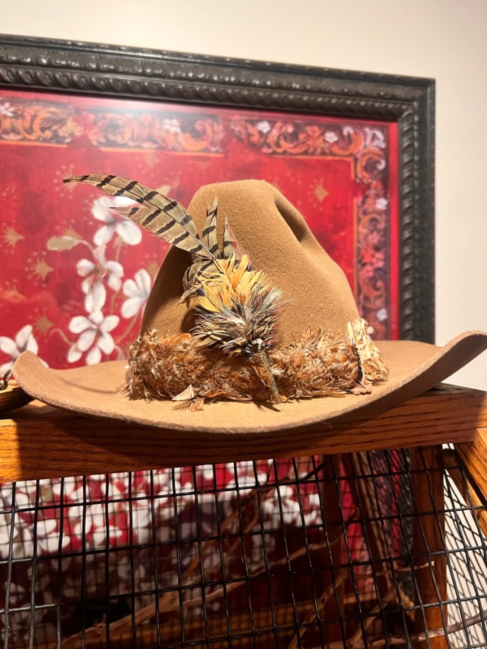 Vintage cowboy hat brown distressed wool water repellent
